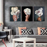 Flowers Feathers Woman Abstract