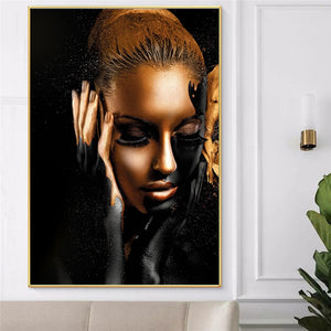 African Art Woman Oil Painting on Canvas