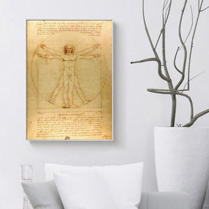 Classical Famous Painting Vitruvian Man