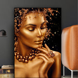 African Art Black and Gold Woman