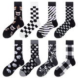 Men Socks Black White