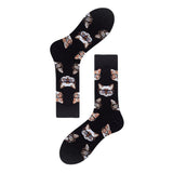 Men Socks Black White