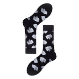 Men Socks Black White