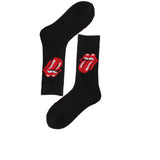 Men Socks Black White