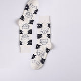 Men Socks Black White