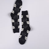 Men Socks Black White