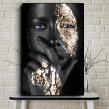 Art Black and Gold Woman Oil Painting