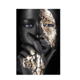 Art Black and Gold Woman Oil Painting