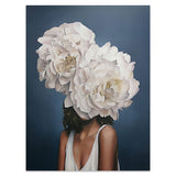 Flowers Feathers Woman Abstract