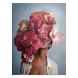 Flowers Feathers Woman Abstract