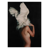 Flowers Feathers Woman Abstract