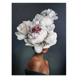 Flowers Feathers Woman Abstract