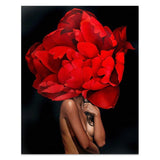 Flowers Feathers Woman Abstract