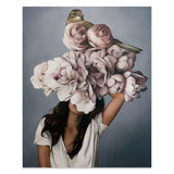 Flowers Feathers Woman Abstract