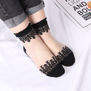 2 Pair Women Lace Ruffle Ankle