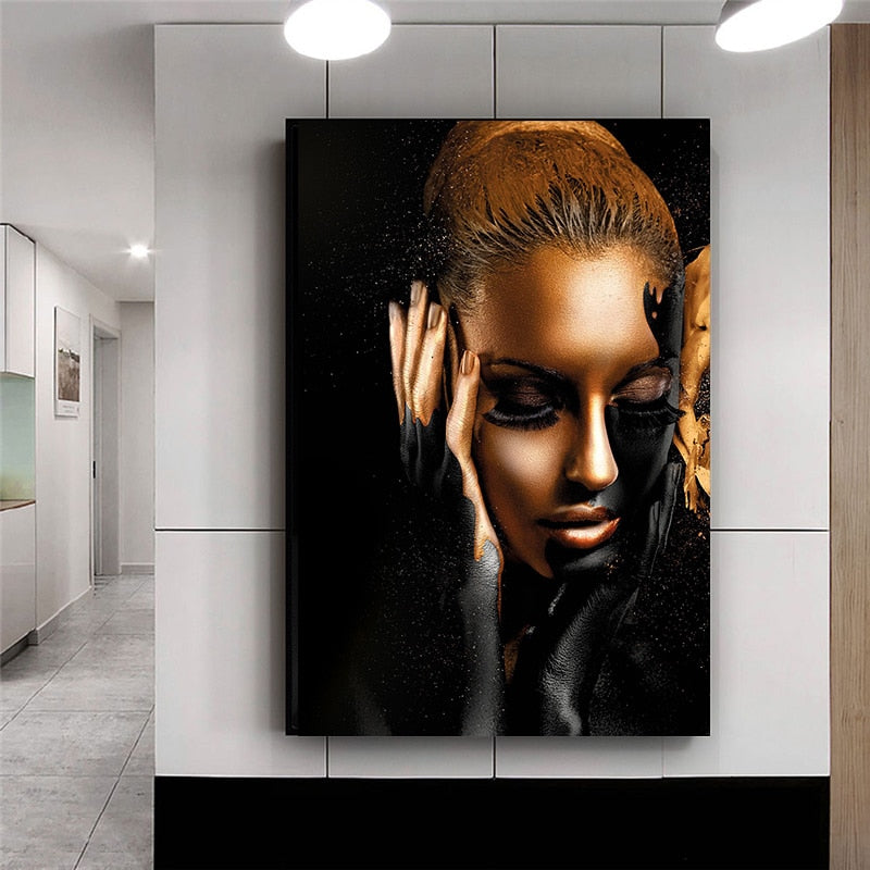 African Art Woman Oil Painting on Canvas
