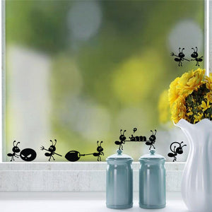 Cartoon Black Ants move Wall Sticker