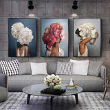 Flowers Feathers Woman Abstract